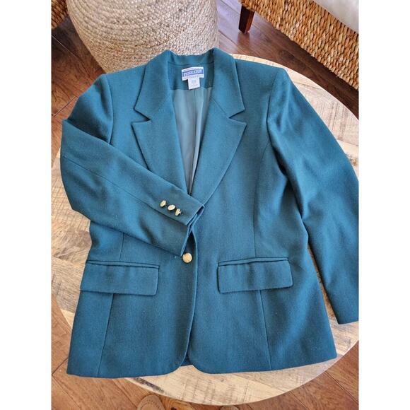 Vintage Pendleton green blazer women's size 6 petite - Picture 3 of 10